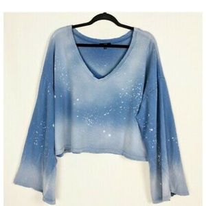 Joes jeans cropped distressed sweatshirt vneck